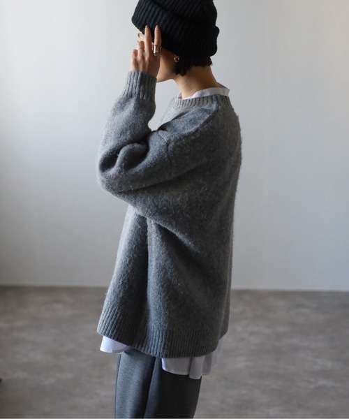 NEBRASKAカレッジロゴシャギーニット（ニット/セーター）｜Bonjour