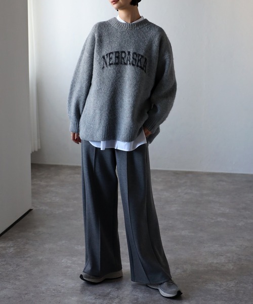 NEBRASKAカレッジロゴシャギーニット（ニット/セーター）｜Bonjour