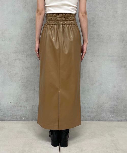 CAPRICIEUX LE'MAGE（カプリシューレマージュ）の「エコレザーIラインスカート（スカート・レディース・モカ/ブラック/ホワイト系その他・38/36）」の10枚目の写真