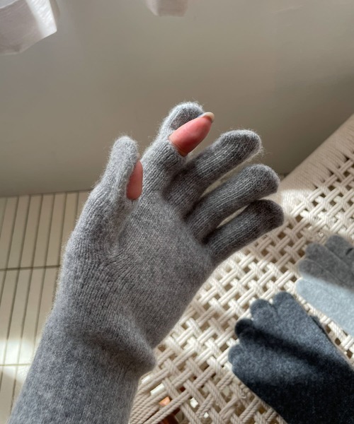 URBAN RESEARCH DOORS（アーバンリサーチドアーズ）の「『一部WEB限定カラー』ハミルトンウールロンググローブ（手袋・レディース・グレー系その他/ライトグレー/ベージュ/チャコールグレー・-）」の3枚目の写真