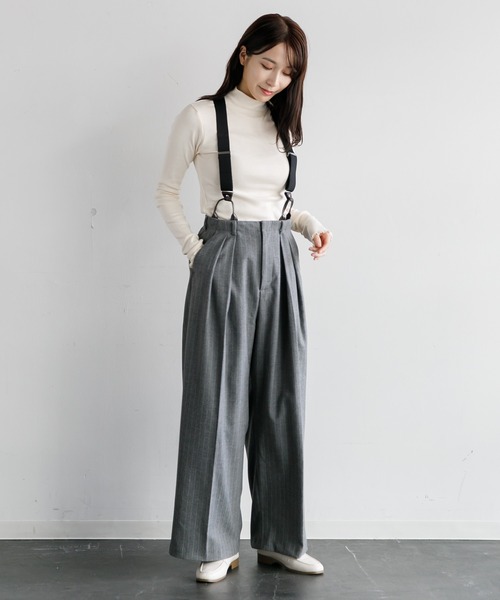 AMERICAN RAG CIE(アメリカンラグシー)の「サスペンダーワイドパンツ(その他パンツ・レディース・グレー/ブラック・36/38)」の20枚目の写真