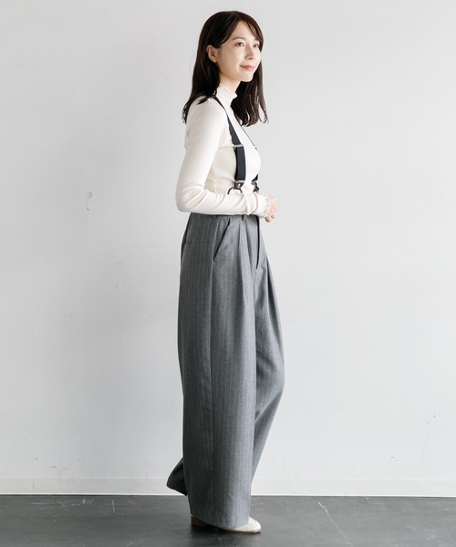 AMERICAN RAG CIE(アメリカンラグシー)の「サスペンダーワイドパンツ(その他パンツ・レディース・グレー/ブラック・36/38)」の21枚目の写真