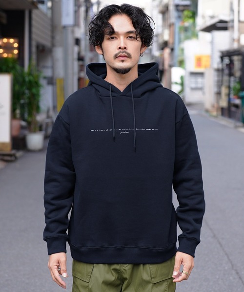 jiggys shop（ジギーズショップ）の「ロゴプリントフーディー裏起毛スウェットパーカー（スウェット・メンズ・ブラック/ホワイト/ネイビー・MEDIUM/LARGE）」の10枚目の写真