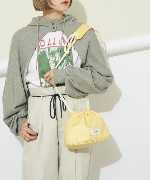 GRAIN(グレイン)の「【GRAIN/グレイン】コードショルダー巾着バッグ #Merlin(ショルダーバッグ・レディース・イエロー/シルバー/パープル・FREE)」の14枚目の写真