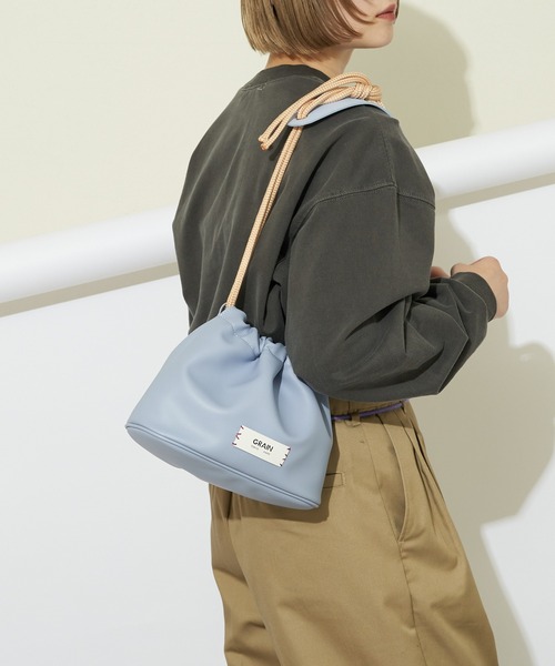 GRAIN(グレイン)の「【GRAIN/グレイン】コードショルダー巾着バッグ #Merlin(ショルダーバッグ・レディース・イエロー/シルバー/パープル・FREE)」の6枚目の写真