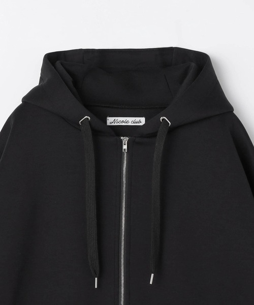 NICOLE CLUB（ニコル　クラブ）の「サイドベルトパーカー（パーカー・レディース・ブラック/オフホワイト・FREE）」の3枚目の写真