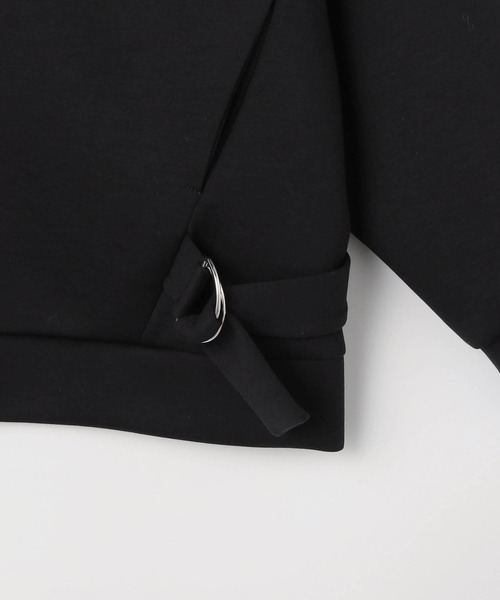 NICOLE CLUB（ニコル　クラブ）の「サイドベルトパーカー（パーカー・レディース・ブラック/オフホワイト・FREE）」の7枚目の写真