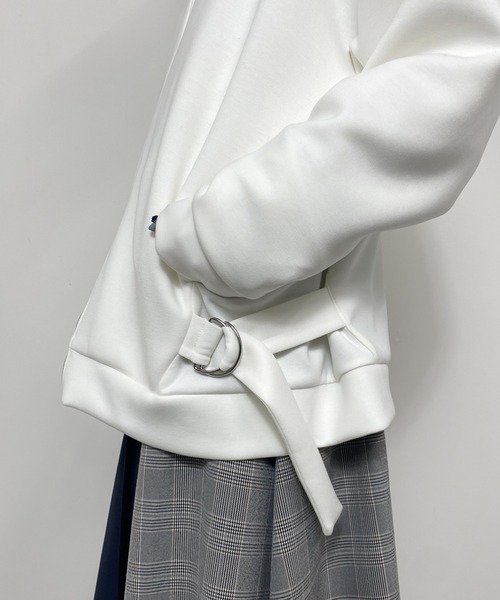 NICOLE CLUB（ニコル　クラブ）の「サイドベルトパーカー（パーカー・レディース・ブラック/オフホワイト・FREE）」の16枚目の写真