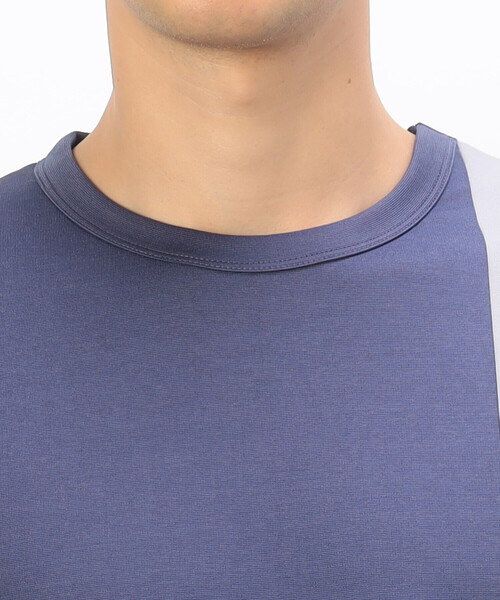 COMME CA ISM(コムサイズム)の「パッチワーク クルーネック ロングスリーブ Tシャツ(Tシャツ/カットソー・メンズ・ブルー/ホワイト/チャコール・MEDIUM/LARGE)」の12枚目の写真