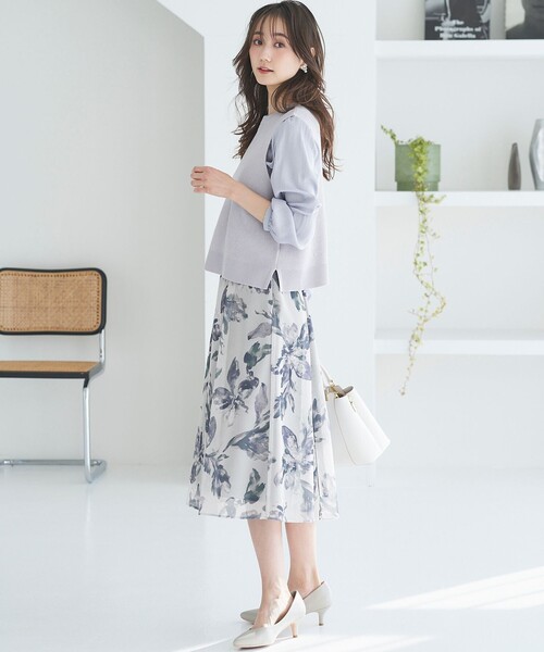 ANY SIS(エニィスィス)の「【洗える】メッシュフラワープリント スカート(スカート・レディース・ライトグレー系4/ブラック系4/ネイビー系4・4)」の19枚目の写真