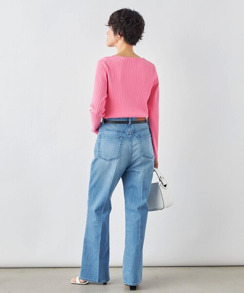 NOLLEY’S（ノーリーズ）の「《手洗い可能》愛され ワイドリブボートネックプルオーバーニット（ニット/セーター・レディース・ピンク/オフホワイト/シルバー/ブラック・38/36）」の16枚目の写真