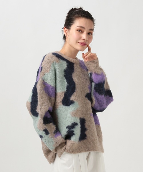 BAYFLOW(ベイフロー)の「アートパンターンニットプルオーバー(ニット/セーター・レディース・パープル/イエロー・MEDIUM)」の17枚目の写真