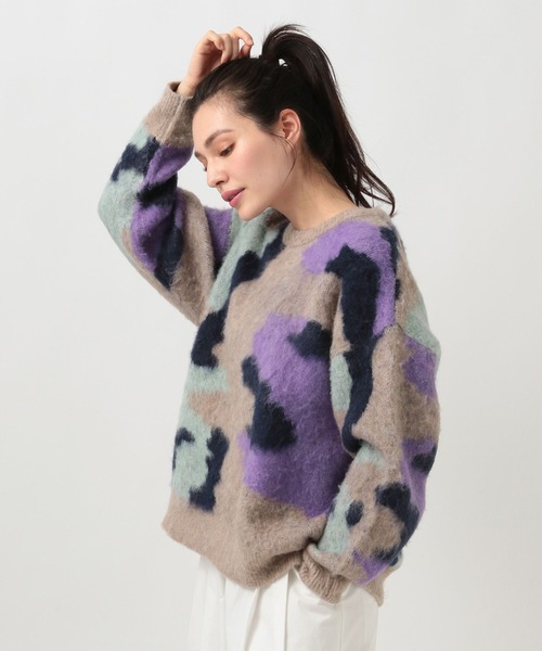 BAYFLOW(ベイフロー)の「アートパンターンニットプルオーバー(ニット/セーター・レディース・パープル/イエロー・MEDIUM)」の18枚目の写真