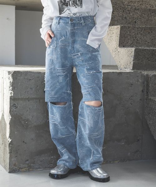 jeanasis スリットデニムパンツ JEANASIS（ジーナシス）の「スリットデニムパンツ/105313