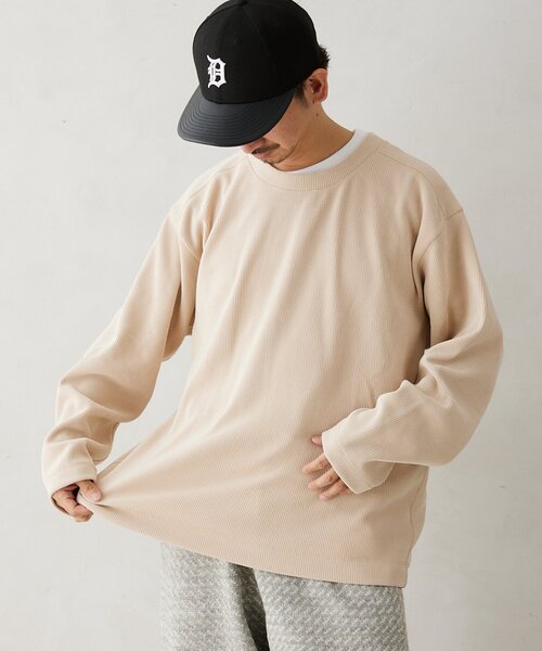 JOURNAL STANDARD relume(ジャーナルスタンダード レリューム)の「モールコーデュロイ プルオーバー(Tシャツ/カットソー・メンズ・ブラウン系その他/アイボリー/ピンク/ネイビー/ブラウン・LARGE/MEDIUM)」の12枚目の写真
