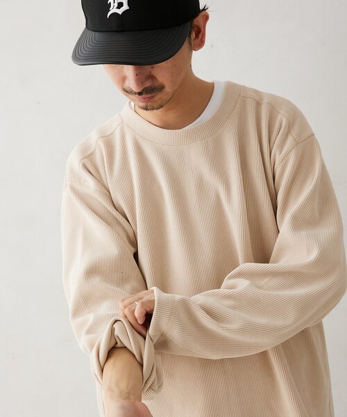 JOURNAL STANDARD relume(ジャーナルスタンダード レリューム)の「モールコーデュロイ プルオーバー(Tシャツ/カットソー・メンズ・ブラウン系その他/アイボリー/ピンク/ネイビー/ブラウン・LARGE/MEDIUM)」の15枚目の写真
