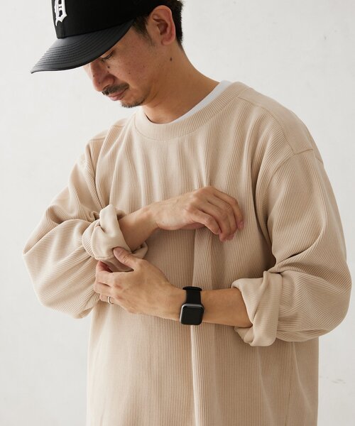 JOURNAL STANDARD relume(ジャーナルスタンダード レリューム)の「モールコーデュロイ プルオーバー(Tシャツ/カットソー・メンズ・ブラウン系その他/アイボリー/ピンク/ネイビー/ブラウン・LARGE/MEDIUM)」の16枚目の写真