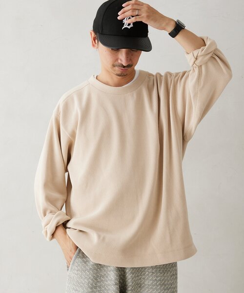 JOURNAL STANDARD relume(ジャーナルスタンダード レリューム)の「モールコーデュロイ プルオーバー(Tシャツ/カットソー・メンズ・ブラウン系その他/アイボリー/ピンク/ネイビー/ブラウン・LARGE/MEDIUM)」の17枚目の写真