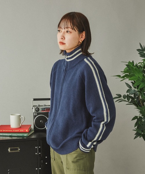 Adoon plain（アドーンプレーン）の「サイドラインドライバーズニット（ニット/セーター・メンズ・ブラック/ネイビー・MEDIUM/LARGE）」の4枚目の写真