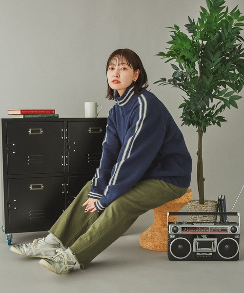 Adoon plain（アドーンプレーン）の「サイドラインドライバーズニット（ニット/セーター・メンズ・ブラック/ネイビー・MEDIUM/LARGE）」の10枚目の写真