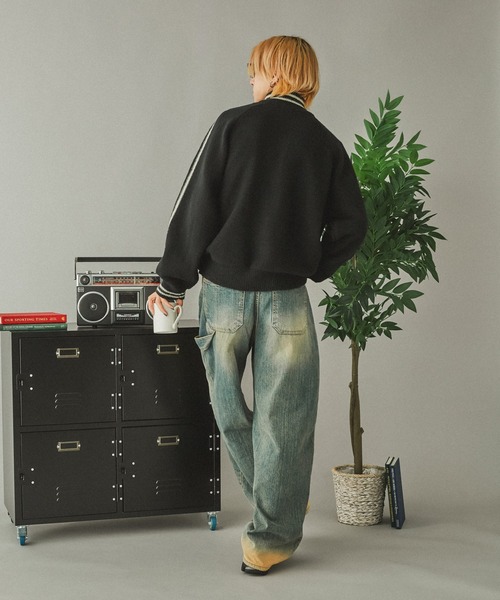 Adoon plain（アドーンプレーン）の「サイドラインドライバーズニット（ニット/セーター・メンズ・ブラック/ネイビー・MEDIUM/LARGE）」の16枚目の写真