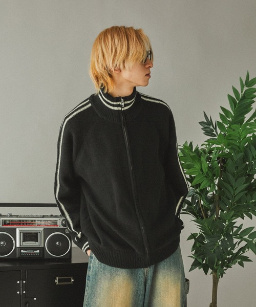 Adoon plain（アドーンプレーン）の「サイドラインドライバーズニット（ニット/セーター・メンズ・ブラック/ネイビー・MEDIUM/LARGE）」の12枚目の写真