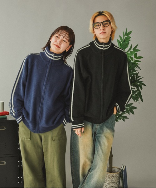 Adoon plain（アドーンプレーン）の「サイドラインドライバーズニット（ニット/セーター・メンズ・ブラック/ネイビー・MEDIUM/LARGE）」の20枚目の写真