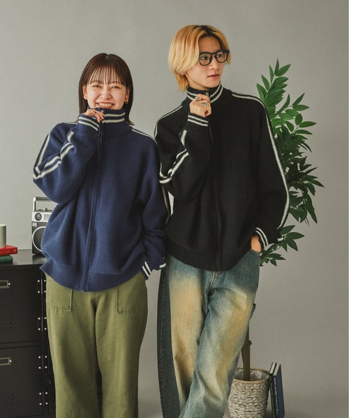 Adoon plain（アドーンプレーン）の「サイドラインドライバーズニット（ニット/セーター・メンズ・ブラック/ネイビー・MEDIUM/LARGE）」の21枚目の写真