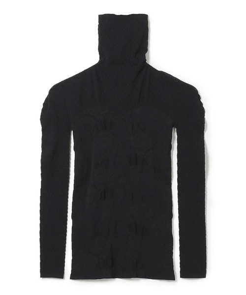 ノーソーイングニット】レースアップハイネックニットトップ