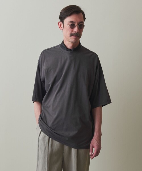 Steven Alan(スティーブンアラン)の「<Steven Alan> ドレープ ショートスリーブ Tシャツ -LOOSE(Tシャツ/カットソー・メンズ・ブラック/ダークグレー/パープル・S/M/L/XL)」の4枚目の写真