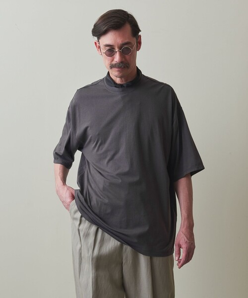 Steven Alan(スティーブンアラン)の「<Steven Alan> ドレープ ショートスリーブ Tシャツ -LOOSE(Tシャツ/カットソー・メンズ・ブラック/ダークグレー/パープル・S/M/L/XL)」の5枚目の写真