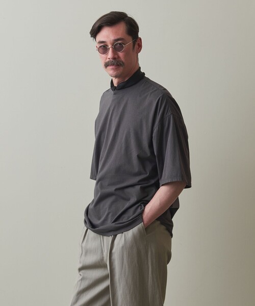 Steven Alan(スティーブンアラン)の「<Steven Alan> ドレープ ショートスリーブ Tシャツ -LOOSE(Tシャツ/カットソー・メンズ・ブラック/ダークグレー/パープル・S/M/L/XL)」の6枚目の写真