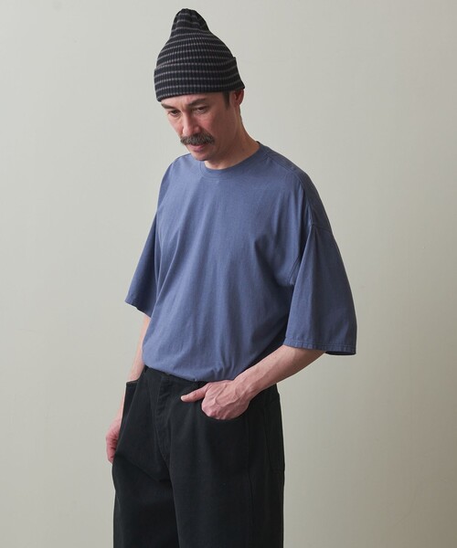 Steven Alan(スティーブンアラン)の「<Steven Alan> ドレープ ショートスリーブ Tシャツ -LOOSE(Tシャツ/カットソー・メンズ・ブラック/ダークグレー/パープル・S/M/L/XL)」の9枚目の写真