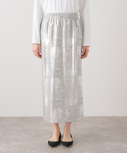 セール】インレーハクプリントタイトスカート（Tシャツ/カットソー  