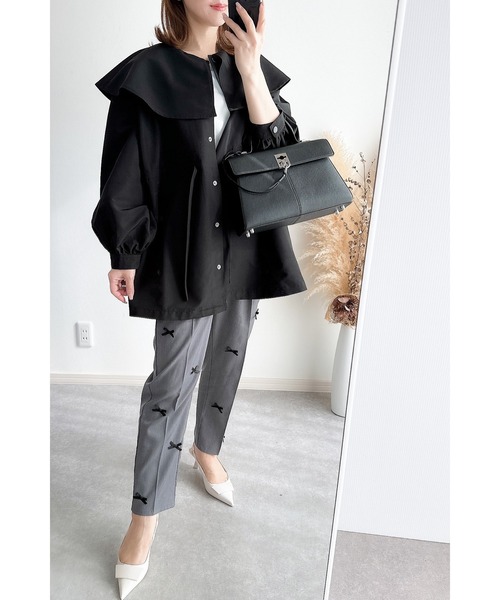 &. NOSTALGIA（アンドドットノスタルジア）の「【ZOZO限定】ビッグカラーマウンテンパーカー（マウンテンパーカー・レディース・チャコールグレー/ブラック・M）」の10枚目の写真