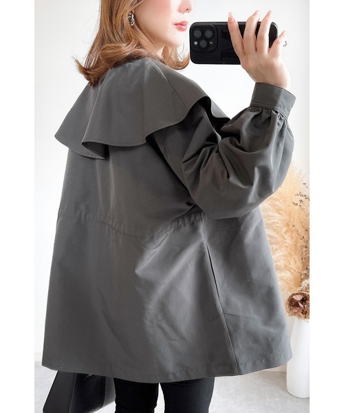 &. NOSTALGIA（アンドドットノスタルジア）の「【ZOZO限定】ビッグカラーマウンテンパーカー（マウンテンパーカー・レディース・チャコールグレー/ブラック・M）」の19枚目の写真