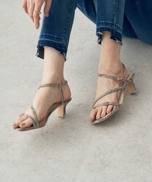 YECCA VECCA | パイソン柄ナローストラップサンダル(サンダル)