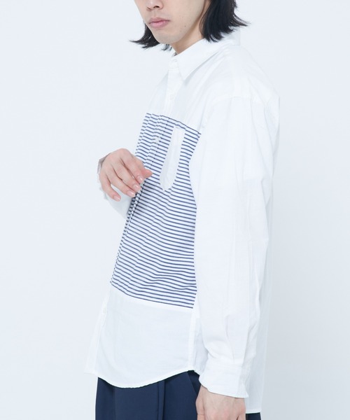 CORISCO(コリスコ)の「オックス 前身ロンスト切替シャツ(M1)(シャツ/ブラウス・メンズ・オレンジ/ブルー/ブラック/グリーン/ホワイト・LARGE/X-LARGE/MEDIUM)」の7枚目の写真