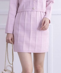 clear | エンボスチェックニットミニスカート[セットアップ可能]≪2024SS新作≫(スカート)