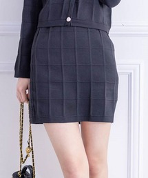 clear | エンボスチェックニットミニスカート[セットアップ可能]≪2024SS新作≫(スカート)