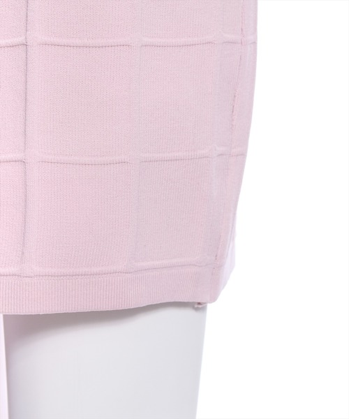 clear（クリア）の「エンボスチェックニットミニスカート[セットアップ可能]≪2024SS新作≫（スカート・レディース・ピンク/アイボリー/ブラック・F）」の5枚目の写真