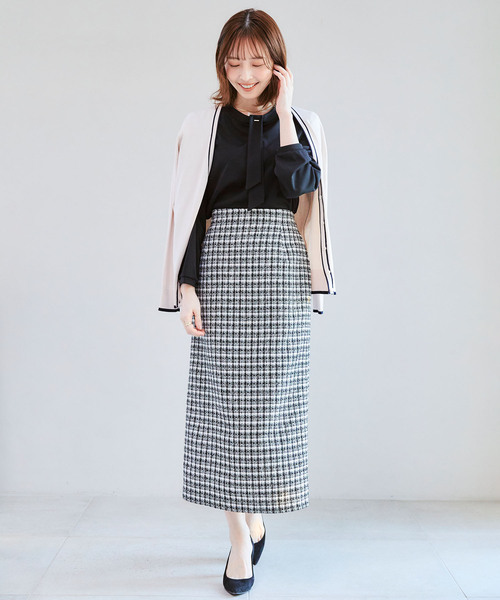 CROSS FUNCTION(クロスファンクション)の「《抗菌防臭・通気性》ボウタイカットソーブラウス【CF/クロスファンクション】(シャツ/ブラウス・レディース・ライトベージュ/ライトグリーン/オフホワイト/ブラック・LL/M/L)」の16枚目の写真