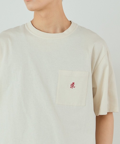 Gramicci（グラミチ）の「Gramicci/グラミチ ONE POINT TEE 半袖Tシャツ（Tシャツ/カットソー・メンズ・ブラック/ホワイト/ベージュ/サンドベージュ/ダークブルー・L/M/XL）」の4枚目の写真