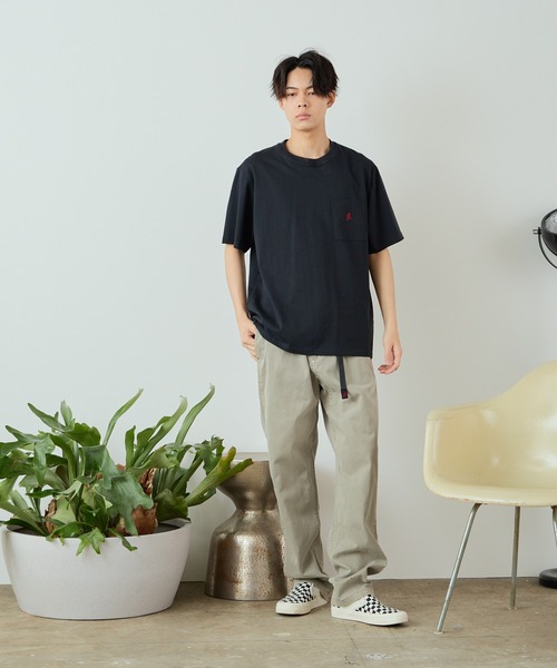 Gramicci（グラミチ）の「Gramicci/グラミチ ONE POINT TEE 半袖Tシャツ（Tシャツ/カットソー・メンズ・ブラック/ホワイト/ベージュ/サンドベージュ/ダークブルー・L/M/XL）」の11枚目の写真