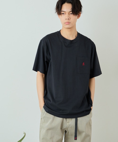 Gramicci（グラミチ）の「Gramicci/グラミチ ONE POINT TEE 半袖Tシャツ（Tシャツ/カットソー・メンズ・ブラック/ホワイト/ベージュ/サンドベージュ/ダークブルー・L/M/XL）」の10枚目の写真