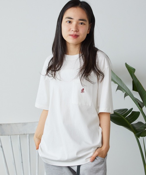 Gramicci（グラミチ）の「Gramicci/グラミチ ONE POINT TEE 半袖Tシャツ（Tシャツ/カットソー・メンズ・ブラック/ホワイト/ベージュ/サンドベージュ/ダークブルー・L/M/XL）」の7枚目の写真