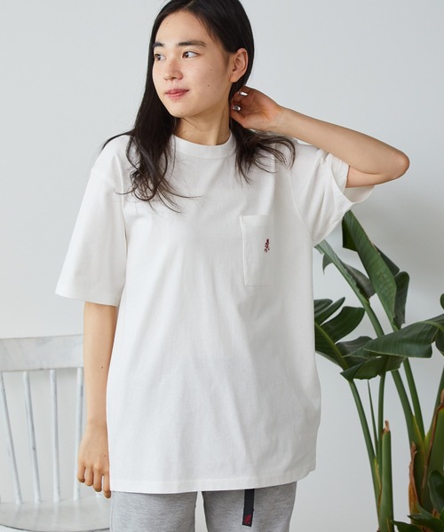 Gramicci（グラミチ）の「Gramicci/グラミチ ONE POINT TEE 半袖Tシャツ（Tシャツ/カットソー・メンズ・ブラック/ホワイト/ベージュ/サンドベージュ/ダークブルー・L/M/XL）」の8枚目の写真