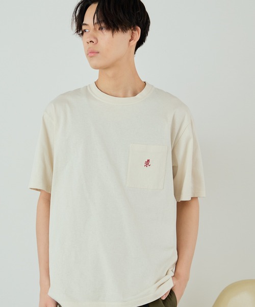 Gramicci（グラミチ）の「Gramicci/グラミチ ONE POINT TEE 半袖Tシャツ（Tシャツ/カットソー・メンズ・ブラック/ホワイト/ベージュ/サンドベージュ/ダークブルー・L/M/XL）」の16枚目の写真
