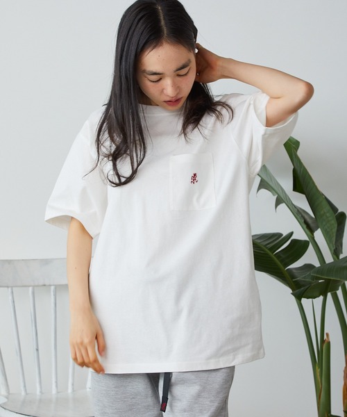 Gramicci（グラミチ）の「Gramicci/グラミチ ONE POINT TEE 半袖Tシャツ（Tシャツ/カットソー・メンズ・ブラック/ホワイト/ベージュ/サンドベージュ/ダークブルー・L/M/XL）」の13枚目の写真