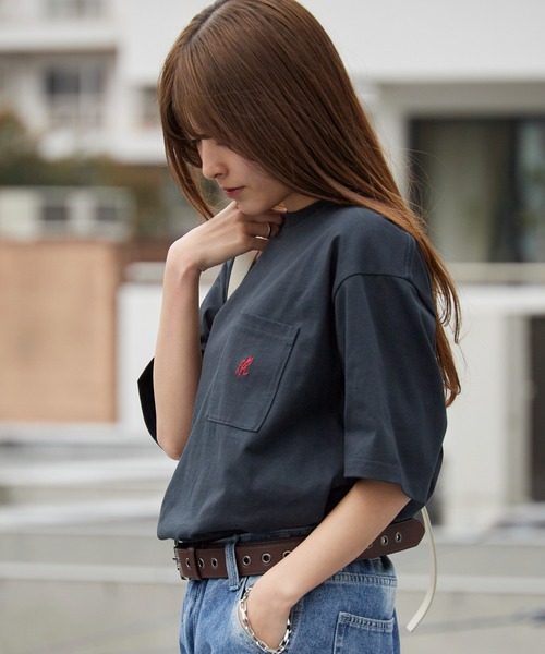 Gramicci（グラミチ）の「Gramicci/グラミチ ONE POINT TEE 半袖Tシャツ（Tシャツ/カットソー・メンズ・ブラック/ホワイト/ベージュ/サンドベージュ/ダークブルー・L/M/XL）」の19枚目の写真